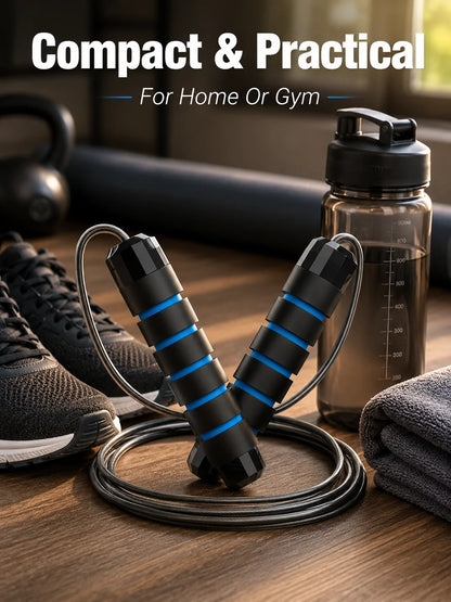 Steel Wire Speed Jump Rope, Adjustable Fitness Skipping Rope with Non-Slip Handles, Weighted Cardio Training Rope for Boxing, HIIT, Cross Training, Gym Workout, Home Exercise, Endurance, Agility and Daily Sports Practice