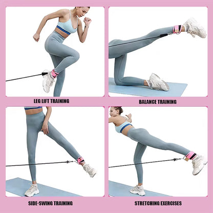 Ankle Straps Resistance Bands Set Fitness Workout Exercise Equipment Ankle Weight Yoga Elastic Fitness Band for Gym Man Woman