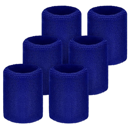 6Pcs Sweat Absorption Sports Wristband, Moisture Wicking Wrist Guard for Tennis, Basketball, Running