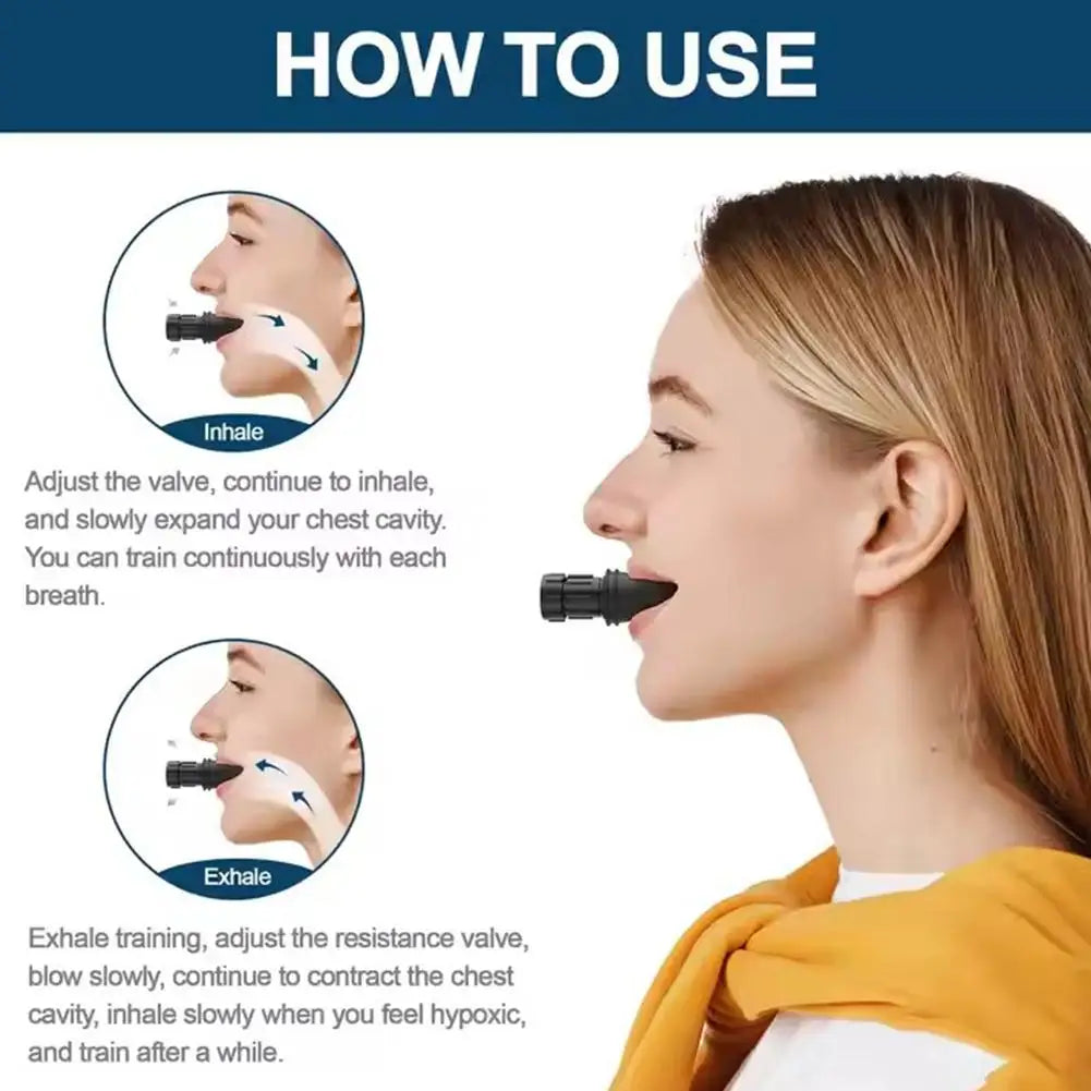 Adjustable Silicone Breathing Fitness Exercise Equipment Portable Mouthpiece Resistance Breathing Exercise Device for Household