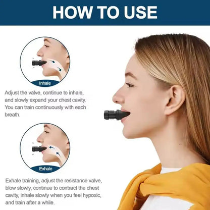 Adjustable Silicone Breathing Fitness Exercise Equipment Portable Mouthpiece Resistance Breathing Exercise Device for Household