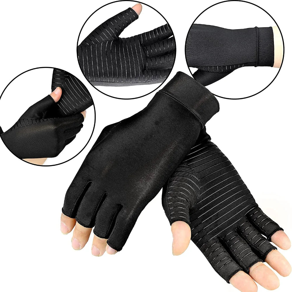 1Pair Copper Arthritis Compression Gloves for Women Men Arthritis Hand Pain Relief Swelling Rheumatoid Arthritis Gloves