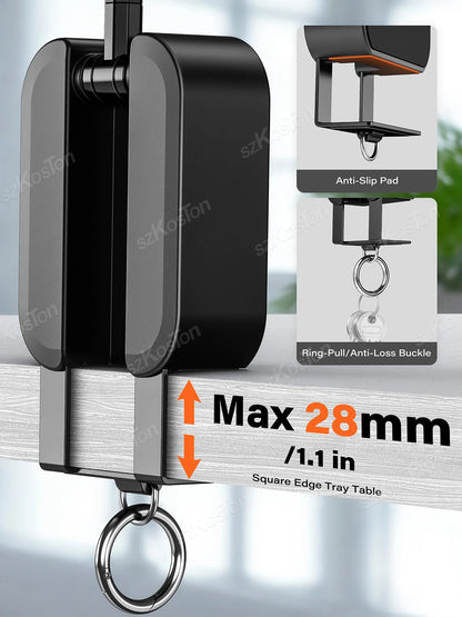 Magnetic Phone Holder with Universal Tray Table Clamp Gym Phone Stand Dual-Sided Magnets for Iphone 17-12 Series