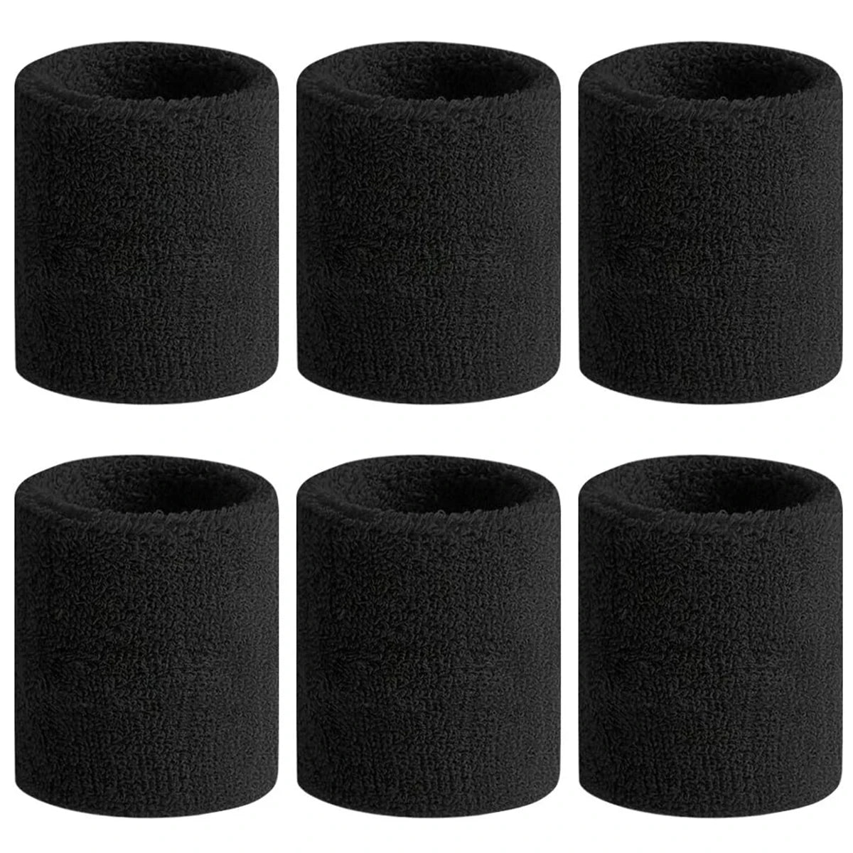 6Pcs Sweat Absorption Sports Wristband, Moisture Wicking Wrist Guard for Tennis, Basketball, Running