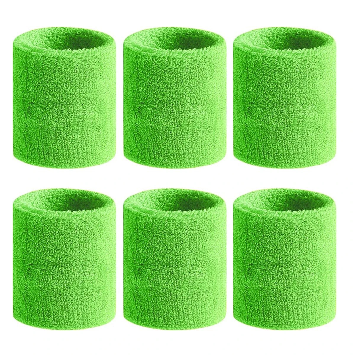 6Pcs Sweat Absorption Sports Wristband, Moisture Wicking Wrist Guard for Tennis, Basketball, Running