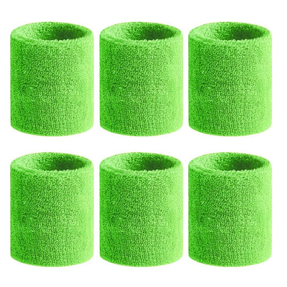 6Pcs Sweat Absorption Sports Wristband, Moisture Wicking Wrist Guard for Tennis, Basketball, Running