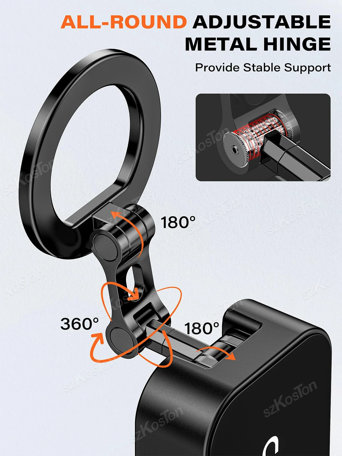 Magnetic Phone Holder with Universal Tray Table Clamp Gym Phone Stand Dual-Sided Magnets for Iphone 17-12 Series