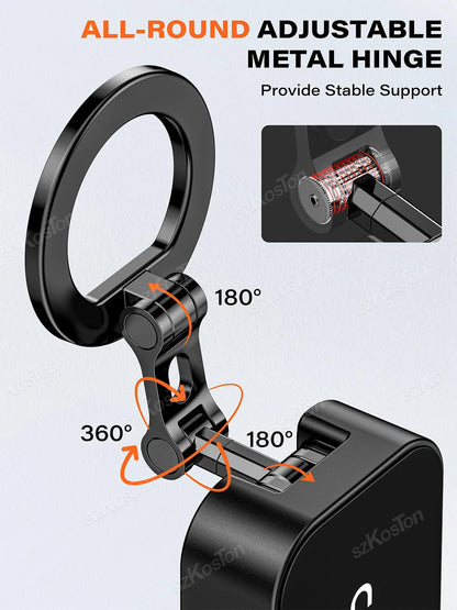 Magnetic Phone Holder with Universal Tray Table Clamp Gym Phone Stand Dual-Sided Magnets for Iphone 17-12 Series