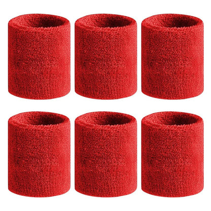 6Pcs Sweat Absorption Sports Wristband, Moisture Wicking Wrist Guard for Tennis, Basketball, Running