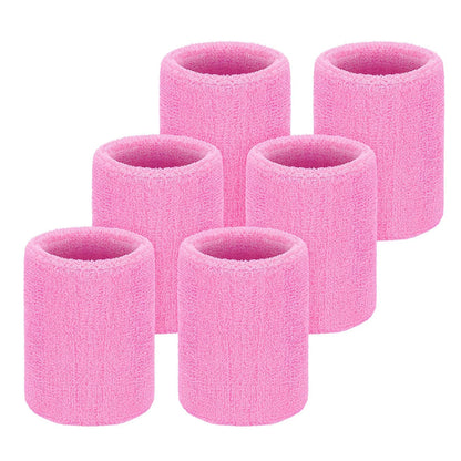6Pcs Sweat Absorption Sports Wristband, Moisture Wicking Wrist Guard for Tennis, Basketball, Running