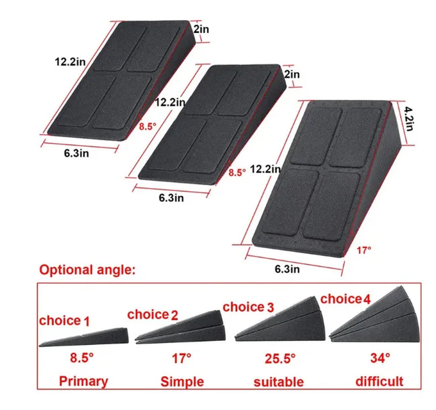 3Pcs Squat Wedge Block Adjustable Non-Slip Squat Ramp Deadlift Wedge Calf Stretcher Slant Board Strength for Squat Deadlift