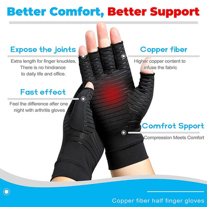 1Pair Copper Arthritis Compression Gloves for Women Men Arthritis Hand Pain Relief Swelling Rheumatoid Arthritis Gloves