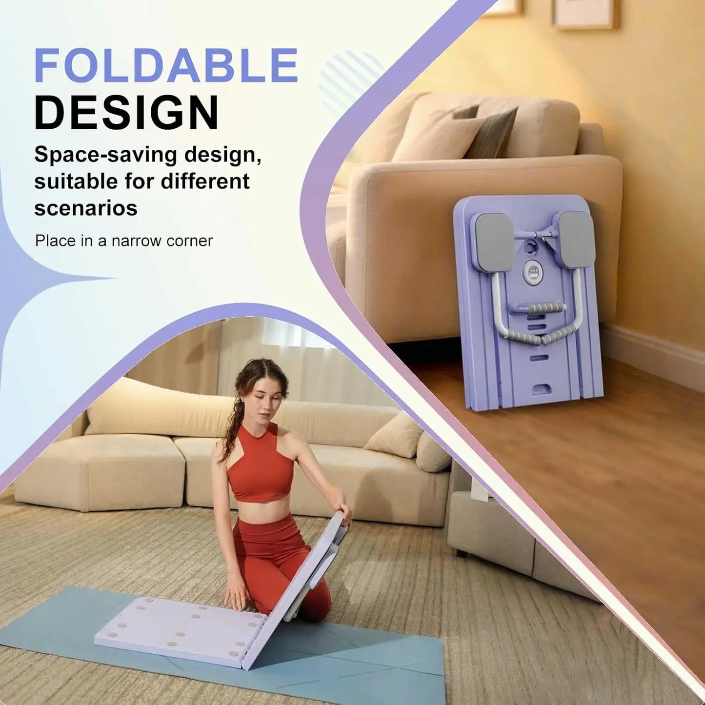 Multifunctional Pilates Board Abs Abdominal Exercise Board Fitness Resistance Bands Rebound Leg Arm Back Train for Home Office