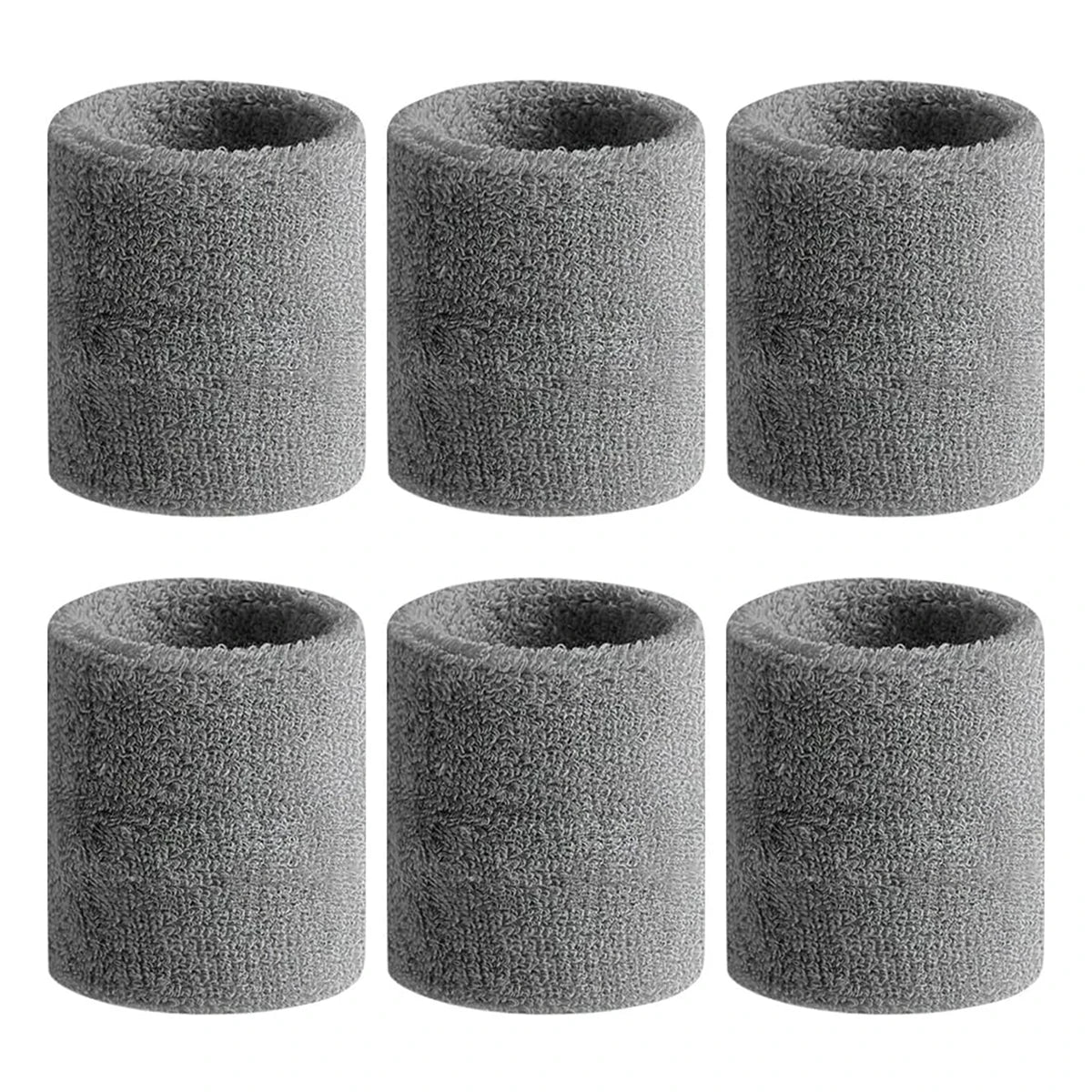 6Pcs Sweat Absorption Sports Wristband, Moisture Wicking Wrist Guard for Tennis, Basketball, Running