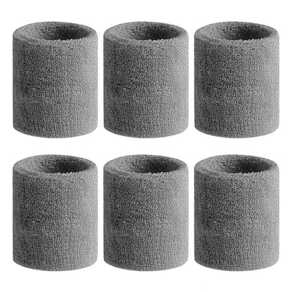 6Pcs Sweat Absorption Sports Wristband, Moisture Wicking Wrist Guard for Tennis, Basketball, Running