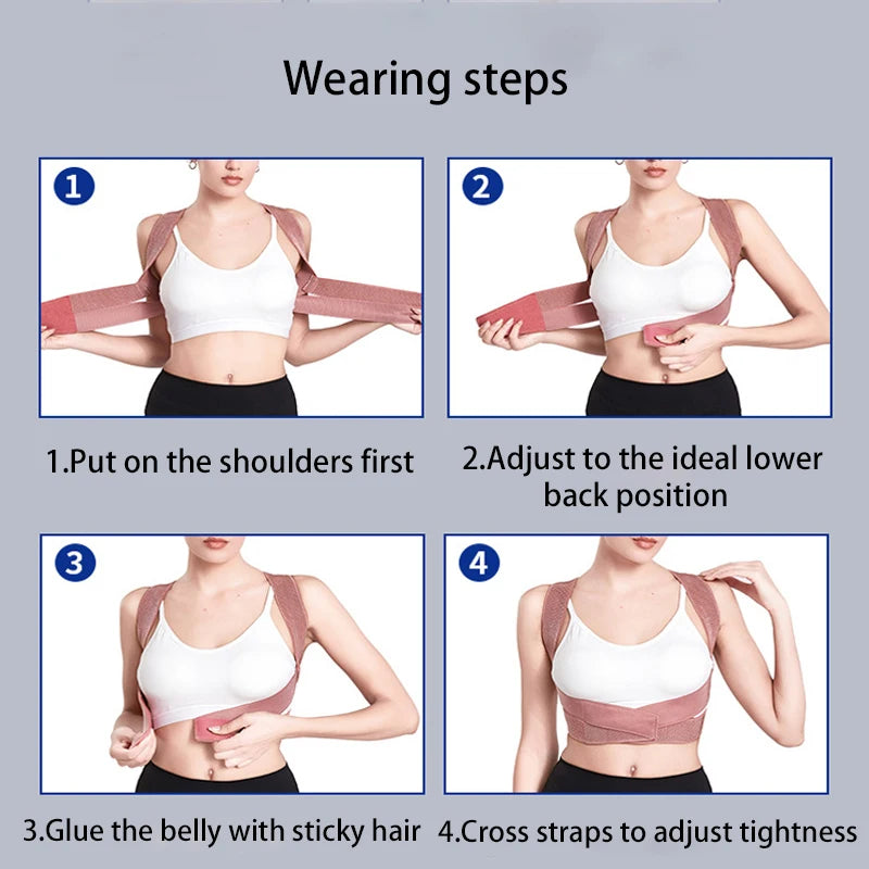 Hunchback Corrector for Adults,Invisible Posture Correction with Straps, Bent Waist, Chest and Neck Forward Tilt Correction Tool