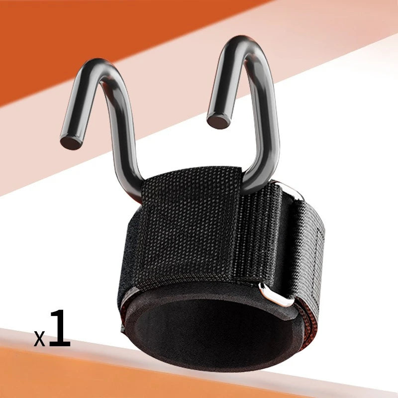 Weight Lifting Hook Grips with Wrist Wraps Hand-Bar Wrist Strap Gym Fitness Hook Weight Strap Pull-Ups Power Lifting Gloves