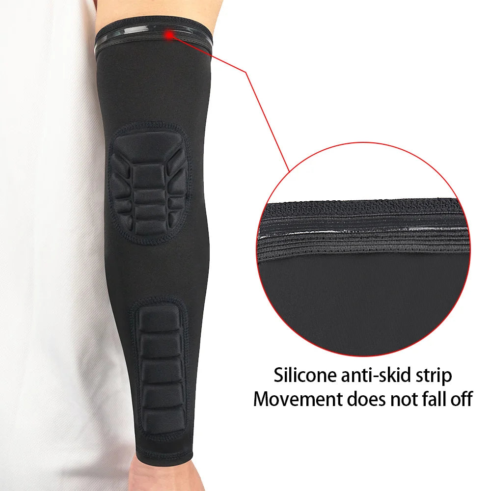 1Pc Arm Sleeve,Compression Arm Sleeve W Elbow Pad for Football,Volleyball,Baseball Protection,Youth&Adult Sizes