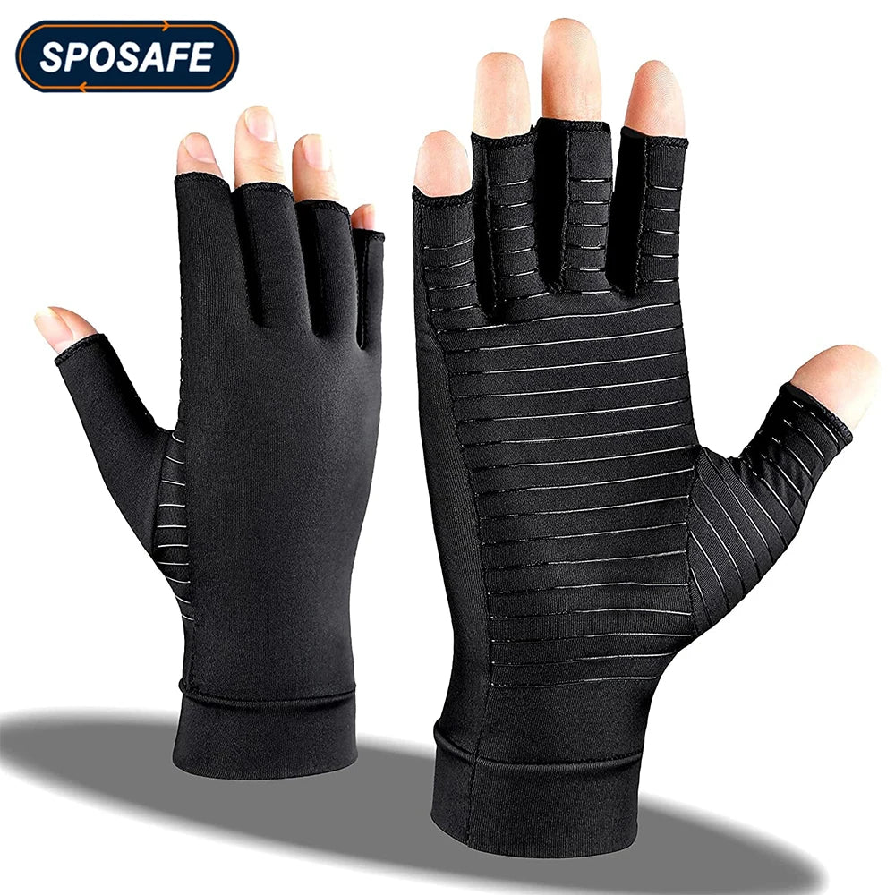 1Pair Copper Arthritis Compression Gloves for Women Men Arthritis Hand Pain Relief Swelling Rheumatoid Arthritis Gloves