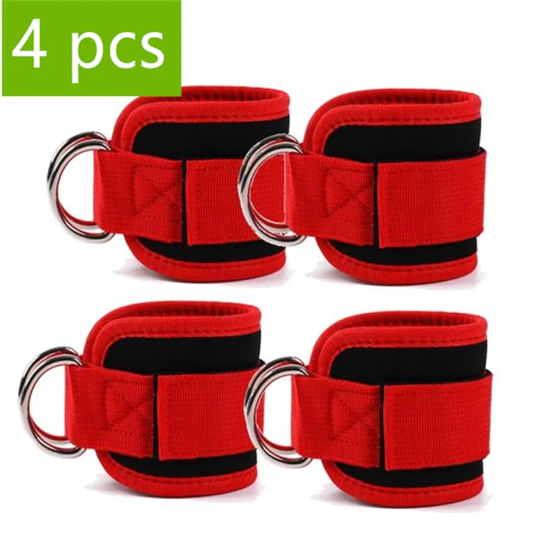 1/2/4Pcs Cable Ankle Straps Double D-Ring Adjustable Ankle Cuffs Gym Workouts Glutes Legs Strength Training Brace Support Sport