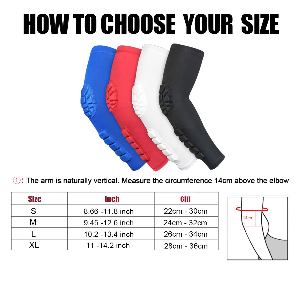 1Pc Arm Sleeve,Compression Arm Sleeve W Elbow Pad for Football,Volleyball,Baseball Protection,Youth&Adult Sizes