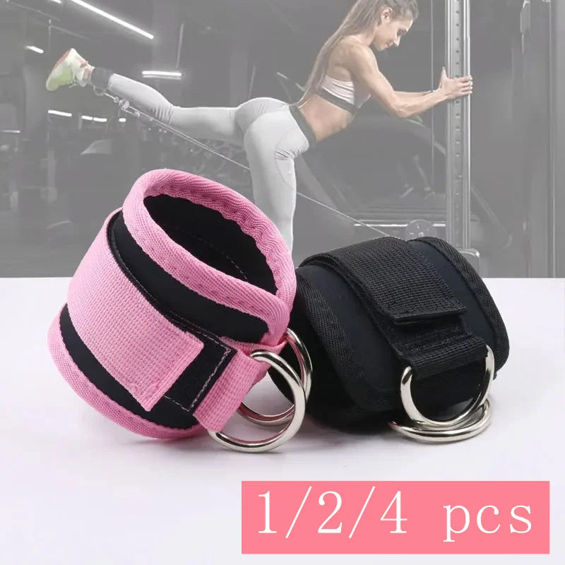 1/2/4Pcs Cable Ankle Straps Double D-Ring Adjustable Ankle Cuffs Gym Workouts Glutes Legs Strength Training Brace Support Sport