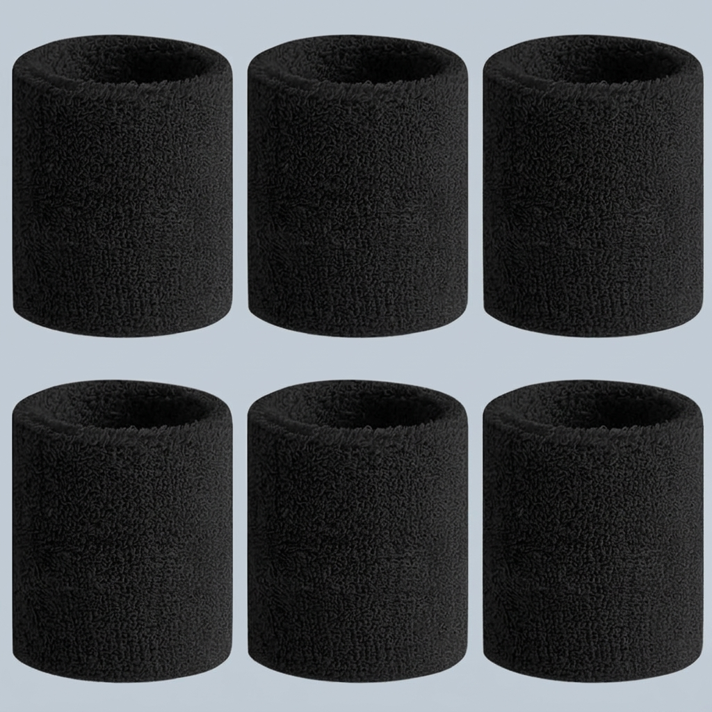 Sweat-Absorbing Sports Wristbands 6 Pack