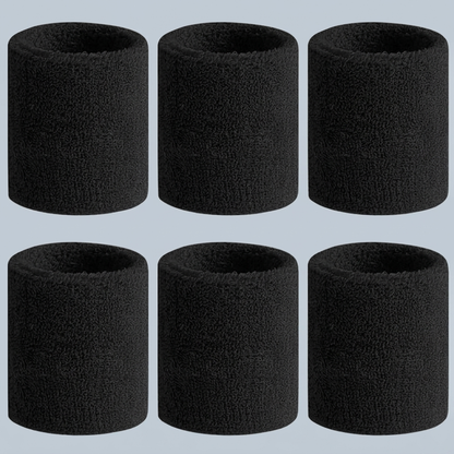 Sweat-Absorbing Sports Wristbands 6 Pack