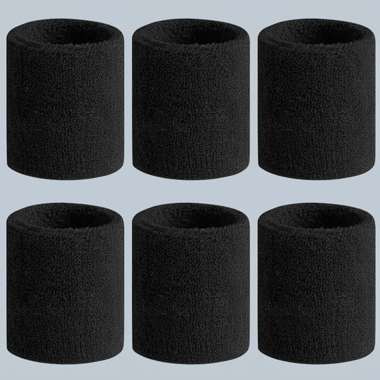Sweat-Absorbing Sports Wristbands 6 Pack