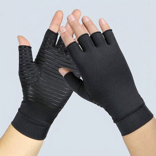 Copper Compression Gloves worn